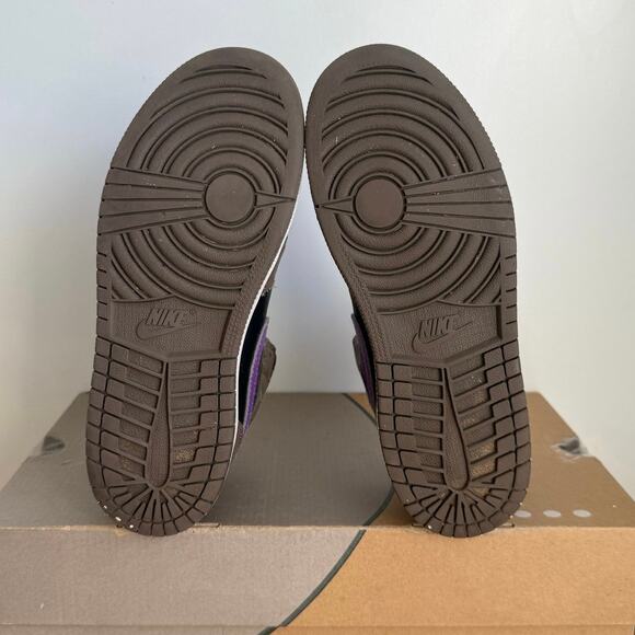 Nike Air Jordan 1 Mid Palomino Purple/Mocha Kids Sneakers - SZ 2.5 Y - Picture 10 of 12